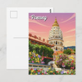 Penang Malaysia Georgetown Reise Postkarte (Vorne/Hinten)