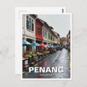 Penang Malaysia Georgetown Travel Postkarte (Vorne/Hinten)