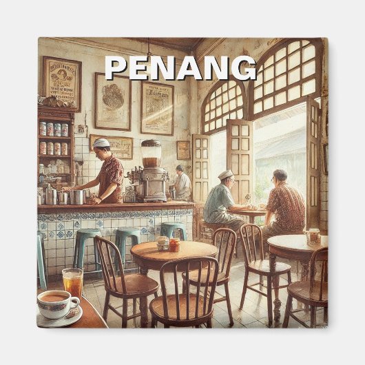 Penang Malaysia Shophouse Kopitiam Travel Magnet (Vorne)