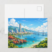 Penang Malaysia Skyline Postkarte (Vorne/Hinten)