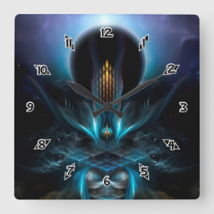 Penapia Fractal Art Quadratische Wanduhr