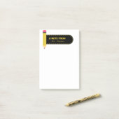 Pencil A Note From Teacher  Post-it Klebezettel (Auf Schreibtisch)