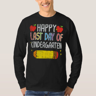 Pencil Apfel glücklich letzten Tag Kindergartensch T-Shirt