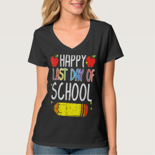 Pencil Apfel glücklich letzten Tag Kindergartensch T-Shirt