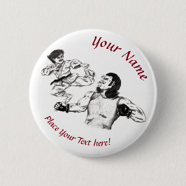 Pencil art Karate fighter vs MMA fighter battle Button