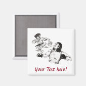 Pencil art Karate fighter vs MMA fighter battle Magnet (Vorderseite/Rückseite)