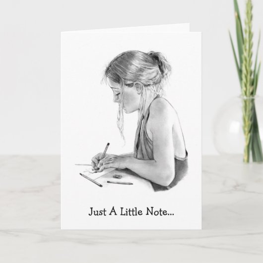 PENCIL ART NOTE CARD, ZEICHNEND KARTE (Vorderseite)