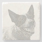 Pencil Australian Cattle Dog Marble Untersetzer (Vorderseite)