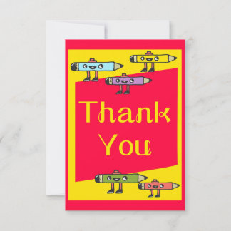 Pencil Cartoon For Students Thank You Card Dankeskarte