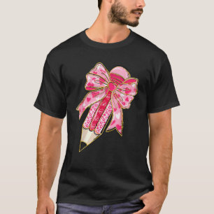 Pencil Coquette Bow Lehrer Bewertung 100 Tage T-Shirt