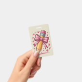 Pencil Coquette Bow Lehrer Wertschätzungsschule Ausweis (Handheld)