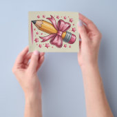 Pencil Coquette Bow Lehrer Wertschätzungsschule Flyer (Gruppe)