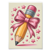 Pencil Coquette Bow Lehrer Wertschätzungsschule Fotodruck (Vorne)