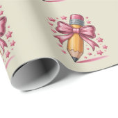 Pencil Coquette Bow Lehrer Wertschätzungsschule Geschenkpapier (Rolleneckpunkt)