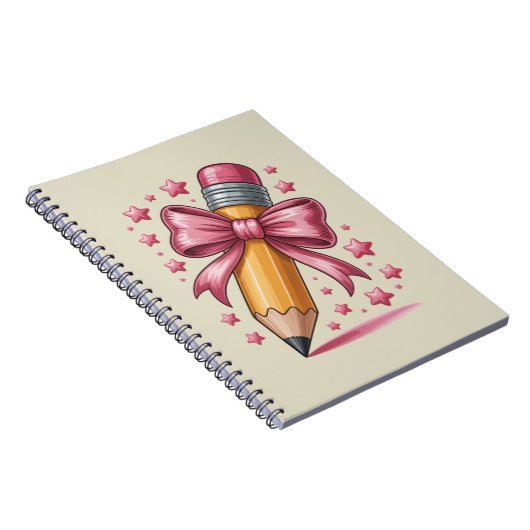 Pencil Coquette Bow Lehrer Wertschätzungsschule Notizblock (Rechte Seite)