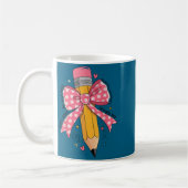 Pencil Coquette Bow Test Day Teacher Motivational Kaffeetasse (Links)