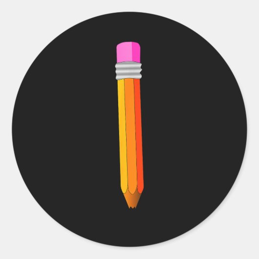 Pencil Costume Shirt Funny Office School Supply Pr Runder Aufkleber (Vorderseite)