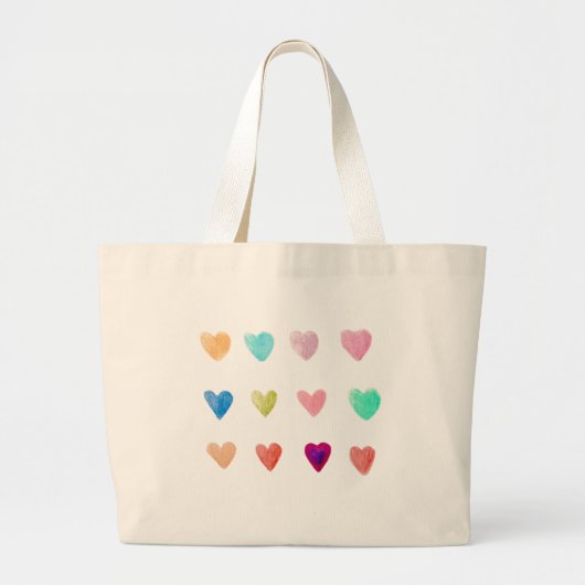 Pencil Crayon Hearts Tote Bag Jumbo Stoffbeutel (Vorne)