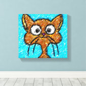 Pencil Crayon Kitty Leinwanddruck (Insitu (Holzboden))