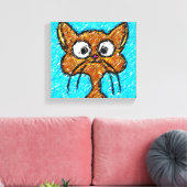 Pencil Crayon Kitty Leinwanddruck (Insitu (Wohnzimmer))