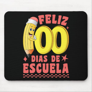 Pencil Feliz 100 Dias de Escuela Groovy 100 Days S Mousepad
