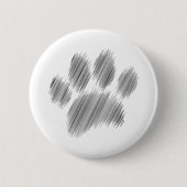 Pencil geätzte Hündin Paw Digital Art Button (Vorderseite)