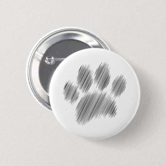 Pencil geätzte Hündin Paw Digital Art Button (Vorne & Hinten)