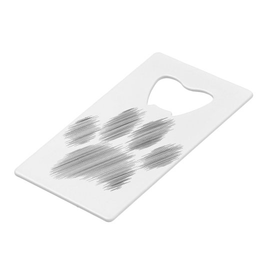 Pencil geätzte Hündin Paw Digital Art Geldbeutel Flaschenöffner (Vorderseite Schrägansicht)