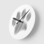 Pencil geätzte Hündin Paw Digital Art Runde Wanduhr (Winkel)