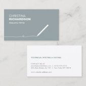 PENCIL-GESCHÄFTSKARTE FÜR AUTOREN UND SCHRIFTSTELL VISITENKARTE (Vorne/Hinten)