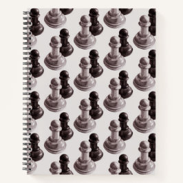 Pencil Gezeichnet Pawns Pattern Schach Notizblock