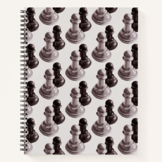 Pencil Gezeichnet Pawns Pattern Schach Notizblock
