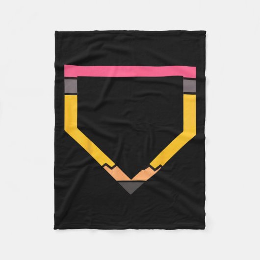 Pencil Home Plate Baseball Lovers Boys Kids Back T Fleecedecke (Vorderseite)