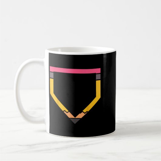 Pencil Home Plate Baseball Lovers Boys Kids Back T Kaffeetasse (Links)