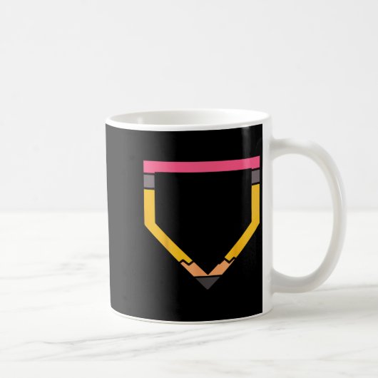 Pencil Home Plate Baseball Lovers Boys Kids Back T Kaffeetasse (Rechts)