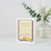 Pencil Notepad Substitute Teacher Business Cards Visitenkarte (Stehend Vorderseite)