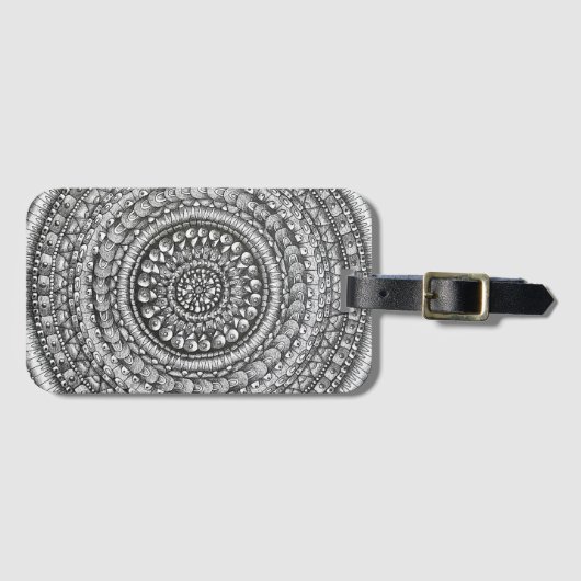 Pencil Original Art Mandala Design  Gepäckanhänger (Vorderseite (Horizontal))
