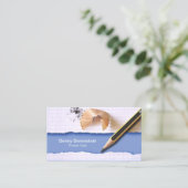 Pencil Shaping Private Tutor Blue Business Card Visitenkarte (Stehend Vorderseite)