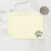 Pencil Sketched Dog Paw Digital Art Cream Mitteilungskarte (Vorderseite/Rückseite Beispiel)