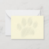 Pencil Sketched Dog Paw Digital Art Cream Mitteilungskarte (Rückseite)