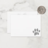 Pencil Sketched Dog Paw Digital Art Mitteilungskarte (Vorderseite/Rückseite Beispiel)