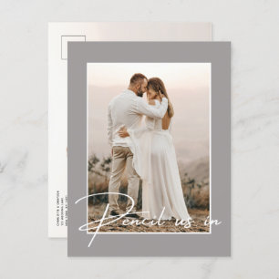 Pencil uns in Save the Date Foto Hochzeitsankündig Ankündigungspostkarte