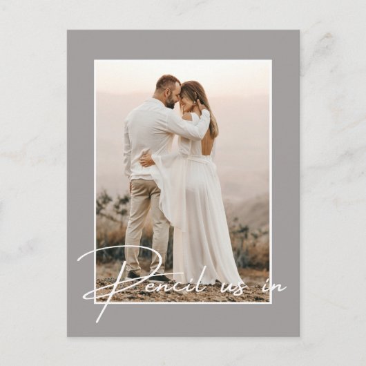 Pencil uns in Save the Date Foto Hochzeitsankündig Ankündigungspostkarte (Vorderseite)