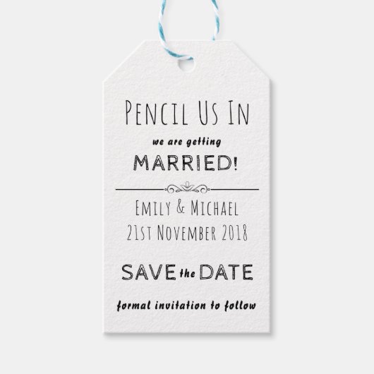 PENCIL US IN - kreieren Sie Ihre eigenen SAVE THE  Geschenkanhänger (Vorderseite)