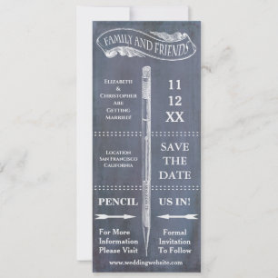 Pencil Us Typografy Vintage Wedding Save the Date