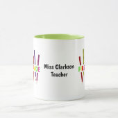 Pencils First Grade Customizable Teacher Tasse (Zentrum)