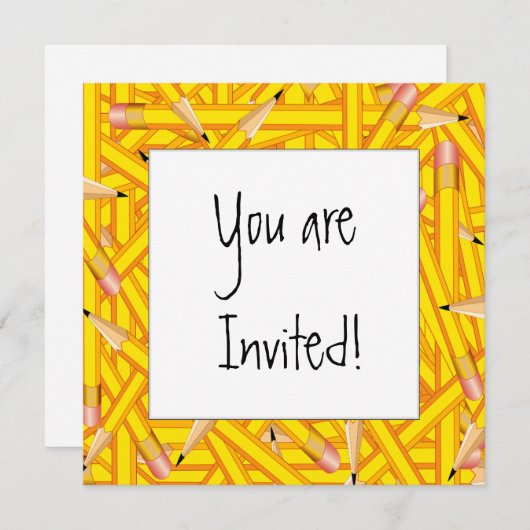 Pencils Frames Einladung (Vorne/Hinten)