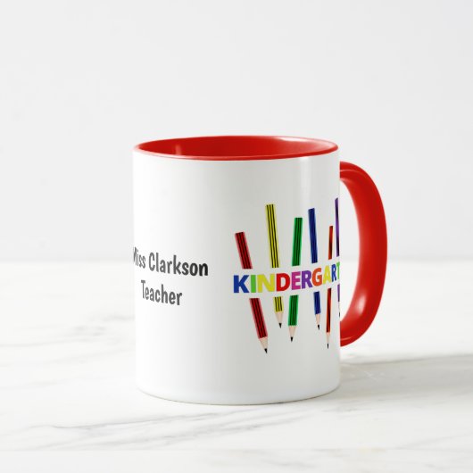 Pencils Kindergarten Tasse für Lehrer (VorderseiteRechts)