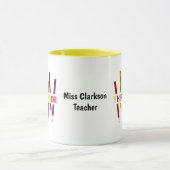 Pencils Third Grade Customizable Teacher Tasse (Zentrum)
