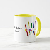 Pencils Third Grade Customizable Teacher Tasse (VorderseiteRechts)